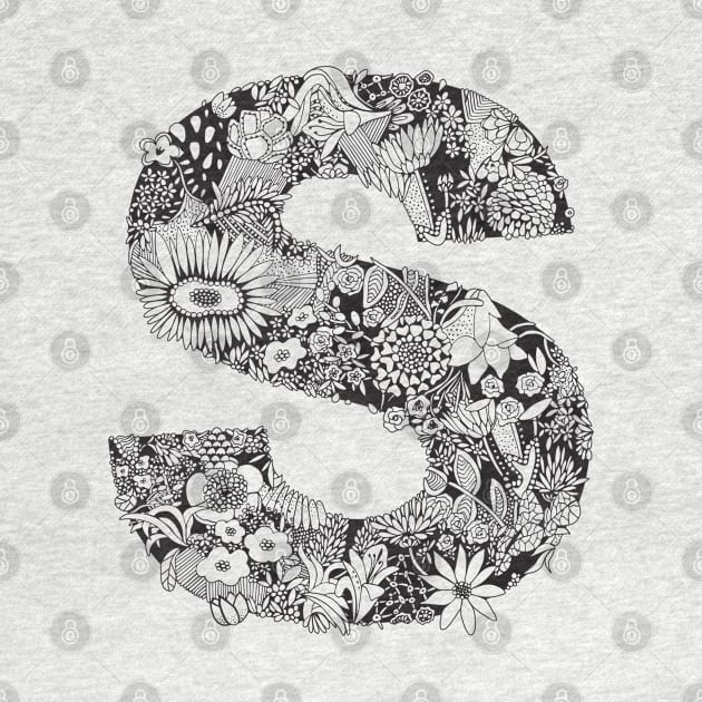 Floral Letter S by HayleyLaurenDesign